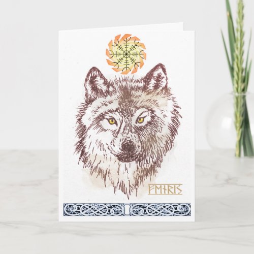 Viking wolf card