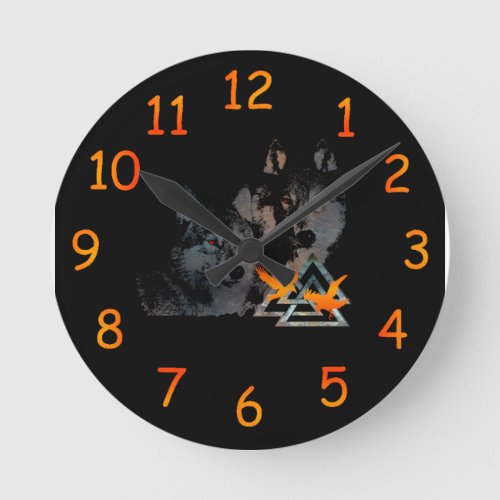 Viking Wolf Clock