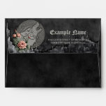 Viking Wolf &amp; Roses. A stylized wolf's head, Envelope