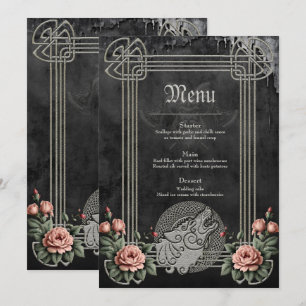 Viking Wolf & Roses. A stylized wolf's head Menu