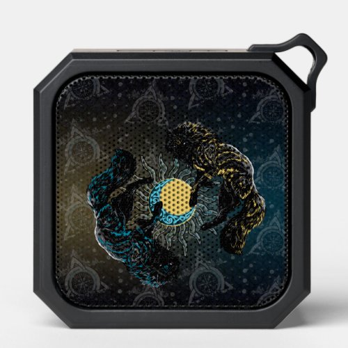 Viking Wolves Sun Moon Norse Mythology Bluetooth Speaker