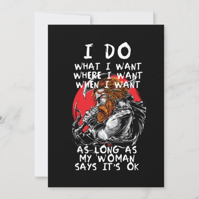 Viking Woman Norse Mythology Warrior Norway Gift Invitation (Front)