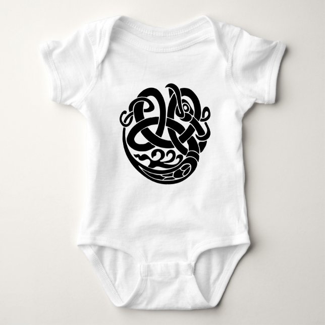 viking world serpent world eater Jormungandr Baby Bodysuit (Front)
