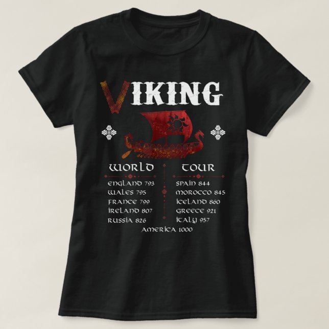 Viking World Tour Viking Ship T-Shirt (Design Front)