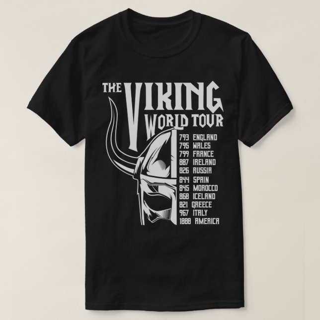 Viking World Tour Viking Valhalla Odin  T-Shirt (Design Front)
