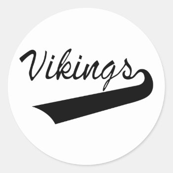 Vikings Classic Round Sticker by Grandslam_Designs at Zazzle