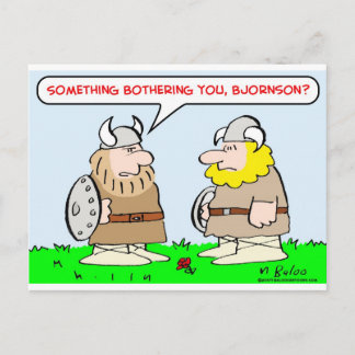 vikings horns bothering postcard