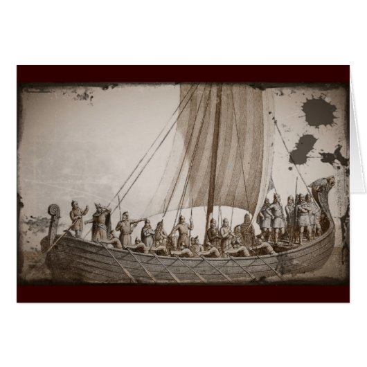 Vikings in a Longboat Cards (Front Horizontal)