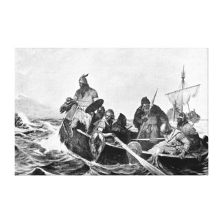 Vikings Landing in Iceland Illustration (1909) Canvas Print
