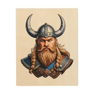 Vikings Nordic Man Wood Wall Art