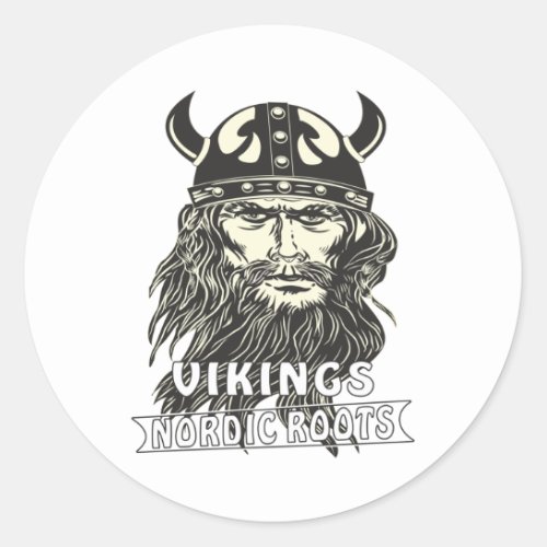 Vikings Nordic Roots Classic Round Sticker