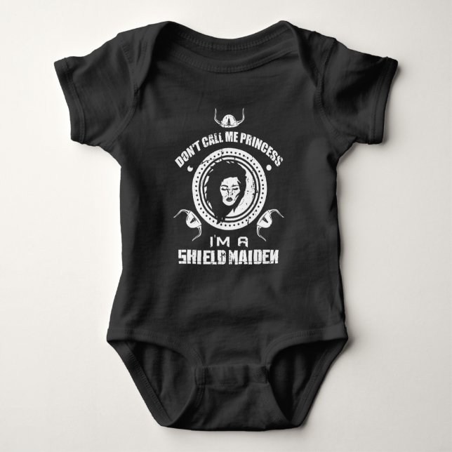 Vikings Oden - Princess I'm a Shield Maiden Baby Bodysuit (Front)