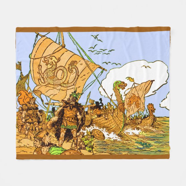 Vikings print fleece blanket (Front (Horizontal))