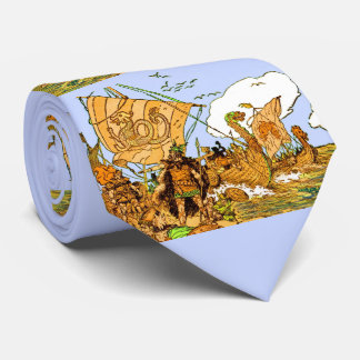 Vikings print  neck tie