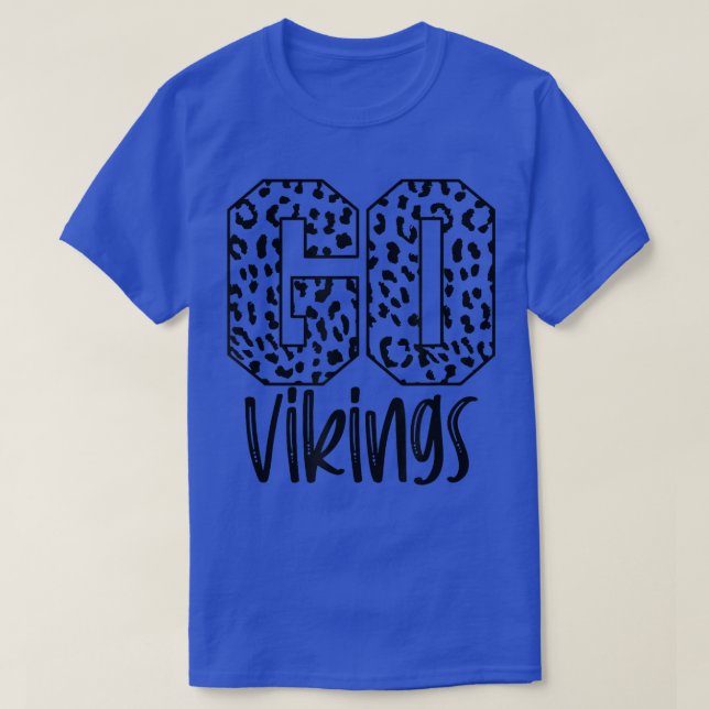 Vikings Team Mascot School Spirit Game Night Leopa T-Shirt (Design Front)