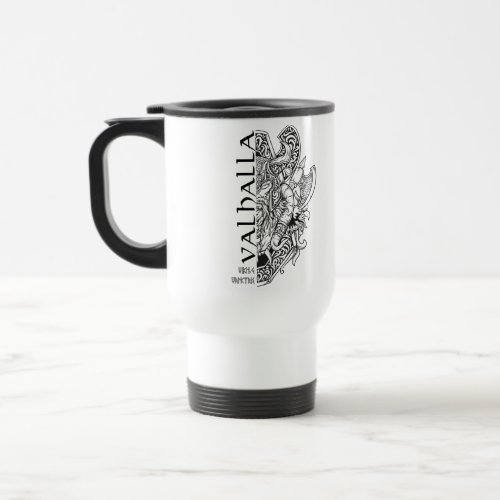 Vikings Valhalla travel coffee mug