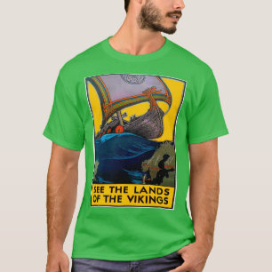 VIKINGS Vintage 1937 Travel and Tourism Advertisin T-Shirt