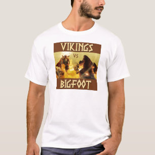 VIKINGS vs. BIGFOOT - Funny Fantasy Mashup T-Shirt