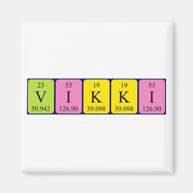 Vikki periodic table name magnet (Front)