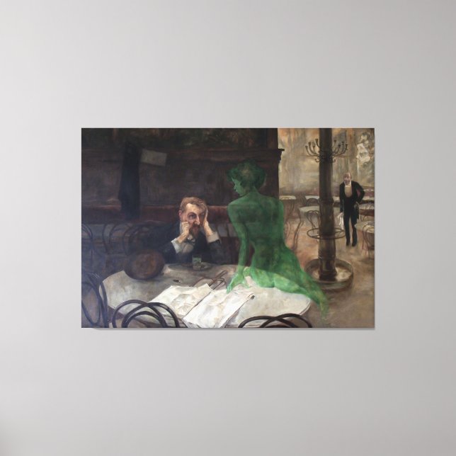 Viktor Oliva - The Absinthe Drinker (1901) Canvas Print (Front)