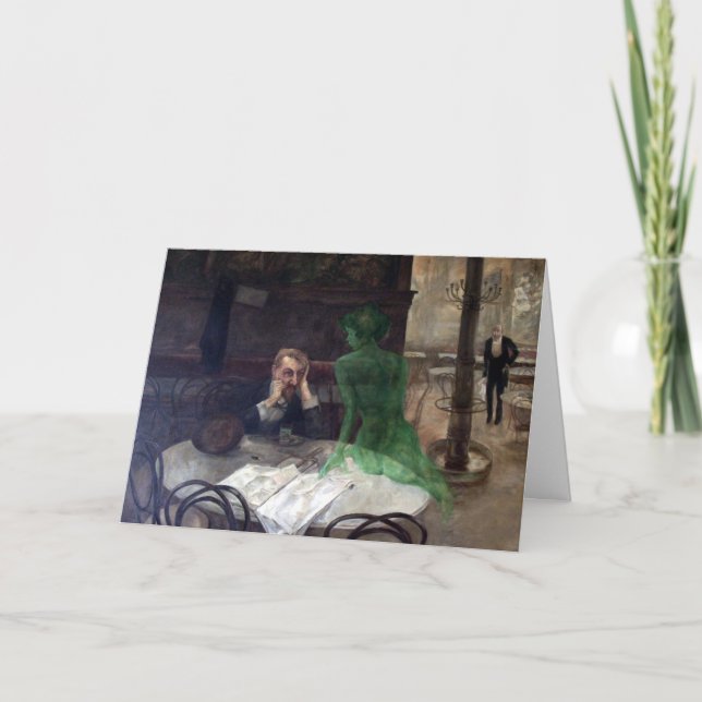 Viktor Oliva The Absinthe Drinker Poster Card (Front)