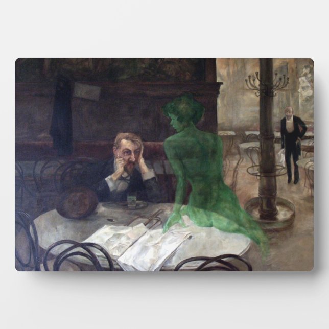 Viktor Oliva The Absinthe Drinker Poster Plaque (Front)