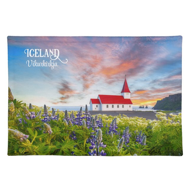 Vikurkirkja, Iceland Cloth Placemat (Front)