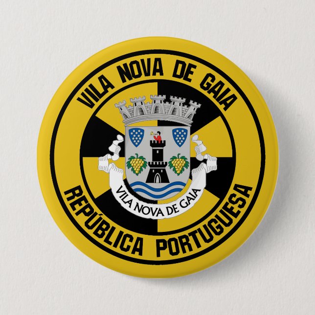 Vila Nova de Gaia Round Emblem Button (Front)