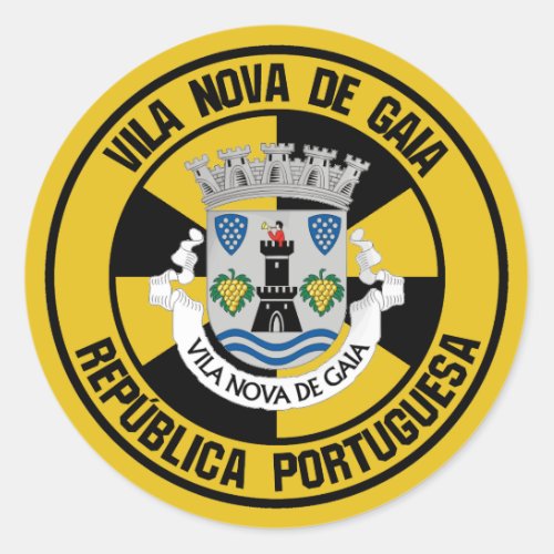 Vila Nova de Gaia Round Emblem Classic Round Sticker