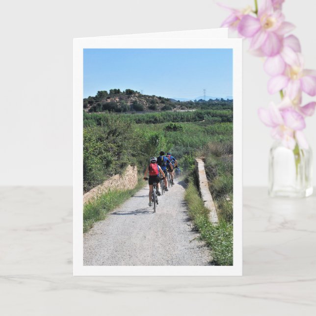 Vilamarxant Cyclist Portrait, Valencia, Spanish Card (Orchid)