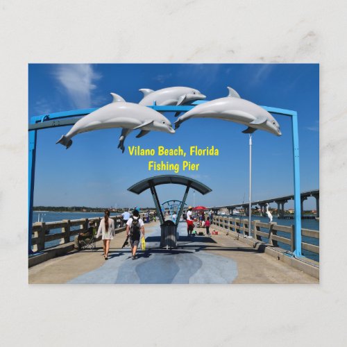 Vilano Beach Florida fishing pier Postcard