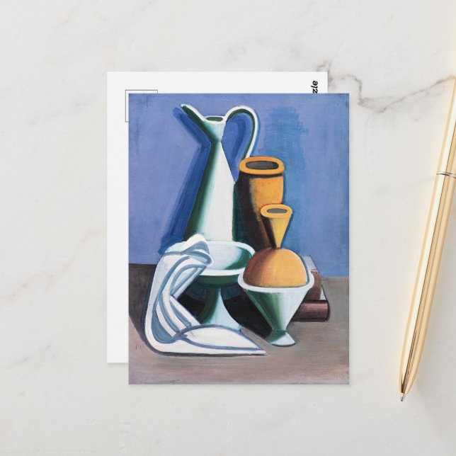 Vilhelm Lundstrom's painting with Watering Can, Postcard (Front/Back In Situ)