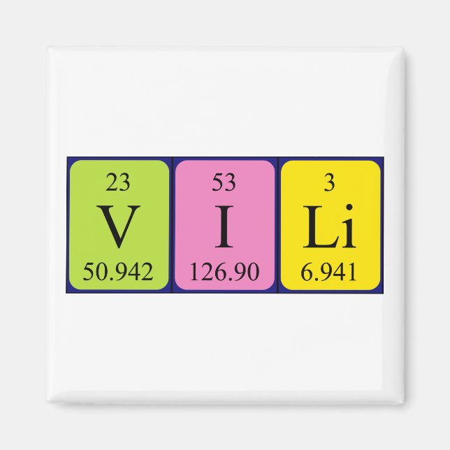 Vili periodic table name magnet (Front)