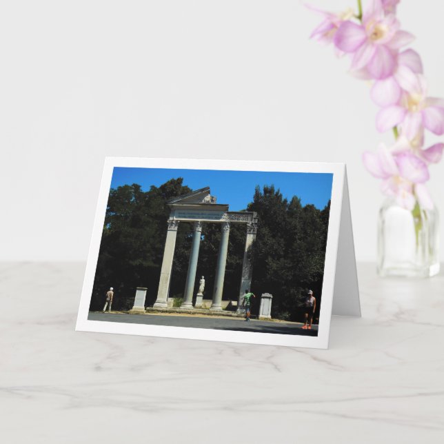 Villa Borghese Garden Columns, Rome, Italy Card (Orchid)
