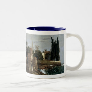 Villa By The Sea by Arnold Bocklin, Symbolism Art Two-Tone Coffee Mug