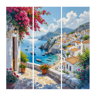 Villa by the Sea Triptych