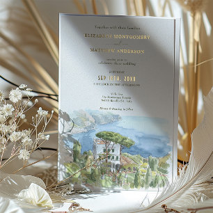 Villa Eva Ravello Italy Destination Wedding Foil Invitation