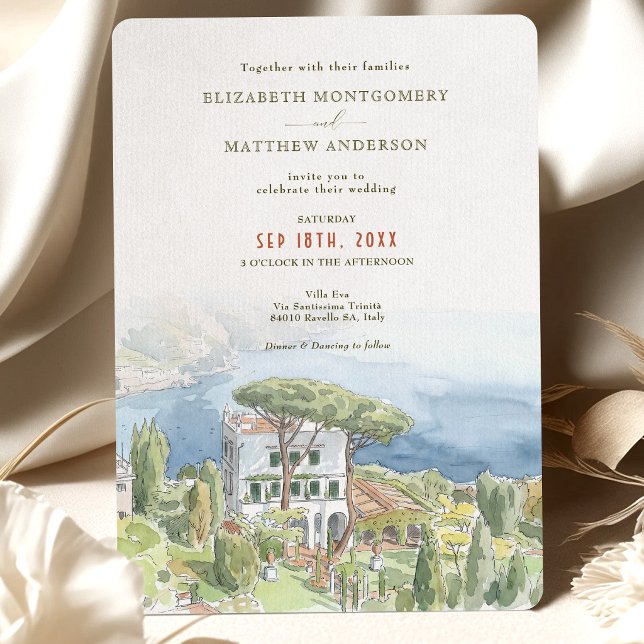 Villa Eva Ravello Italy Destination Wedding Invitation (Creator Uploaded)