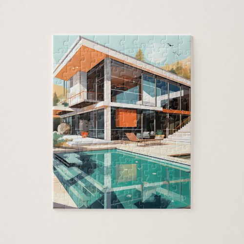 Villa jigsaw puzzle with swimming pool