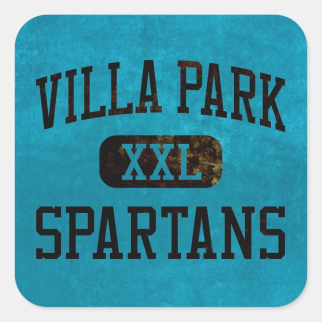 Villa Park Spartans Athletics Square Sticker (Front)