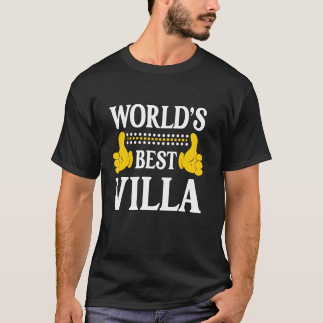 Villa Surname Funny Team Family Last Name World's  T-Shirt (Front)
