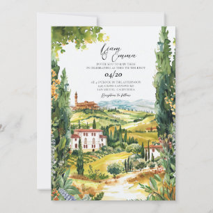 Villa Tuscany Italy Wedding Destination Invitation