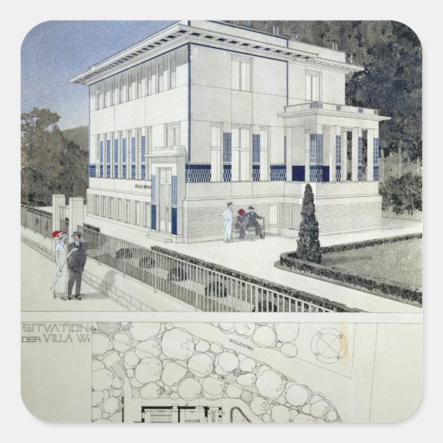 Villa Wagner, Vienna Square Sticker (Front)