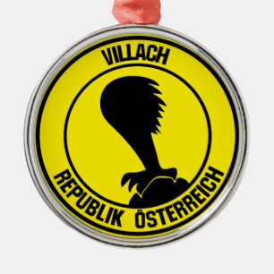 Villach Round Emblem Metal Ornament