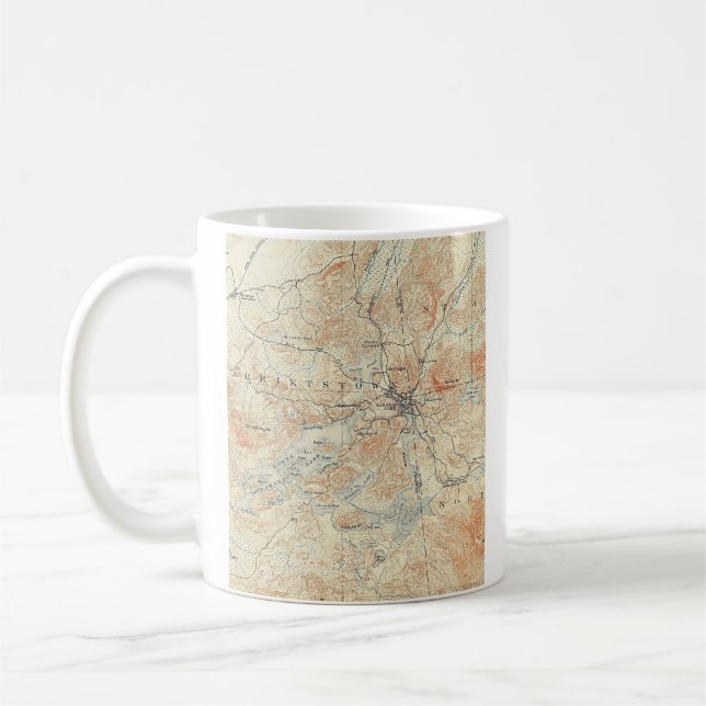 Village and area of Saranac Lake in Adirondacks Coffee Mug (Left)