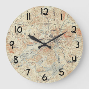 Village and area of Saranac Lake in Adirondacks Large Clock