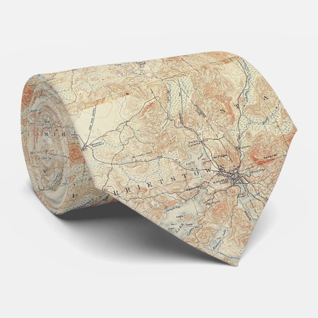 Village and area of Saranac Lake in Adirondacks Neck Tie (Rolled)