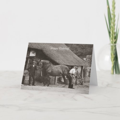 Village blacksmith birthday card