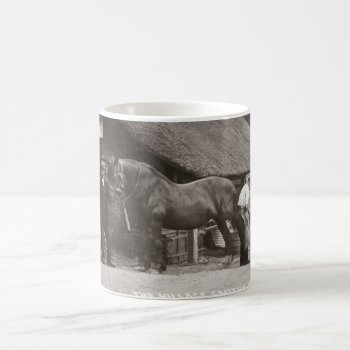 Village Blacksmith Shoeing A Horse Coffee Mug by Past_Impressions at Zazzle