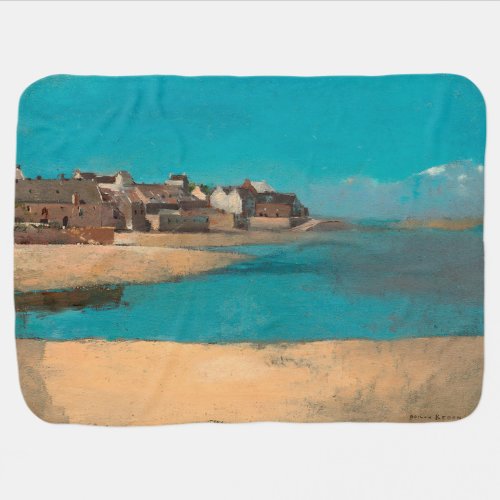 Village by the Sea in Brittany by Odilon Redon Baby Blanket